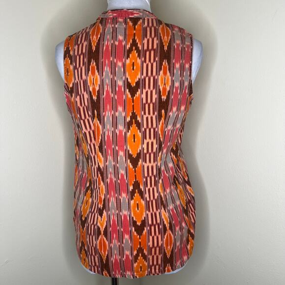 The Territory Ahead Top Med Sleeveless Button Tapestry Woven Southwestern Boho - Picture 3 of 6